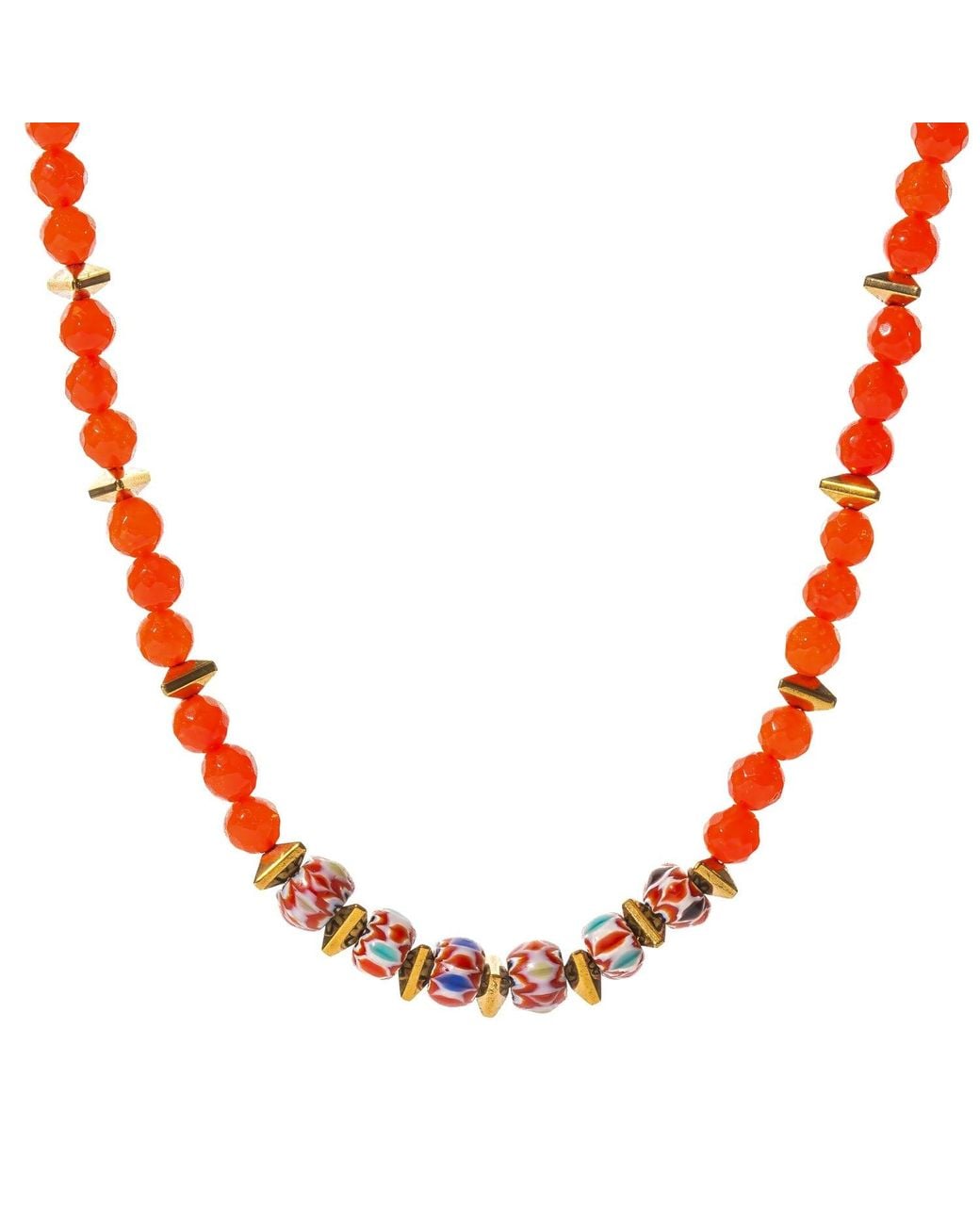 Ebru Jewelry Red Carnelian Fire Energy Beaded Choker
