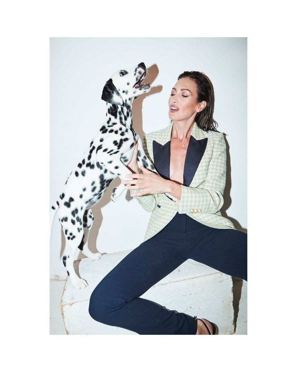 The Extreme Collection Green Gingham Check Blazer Fiona