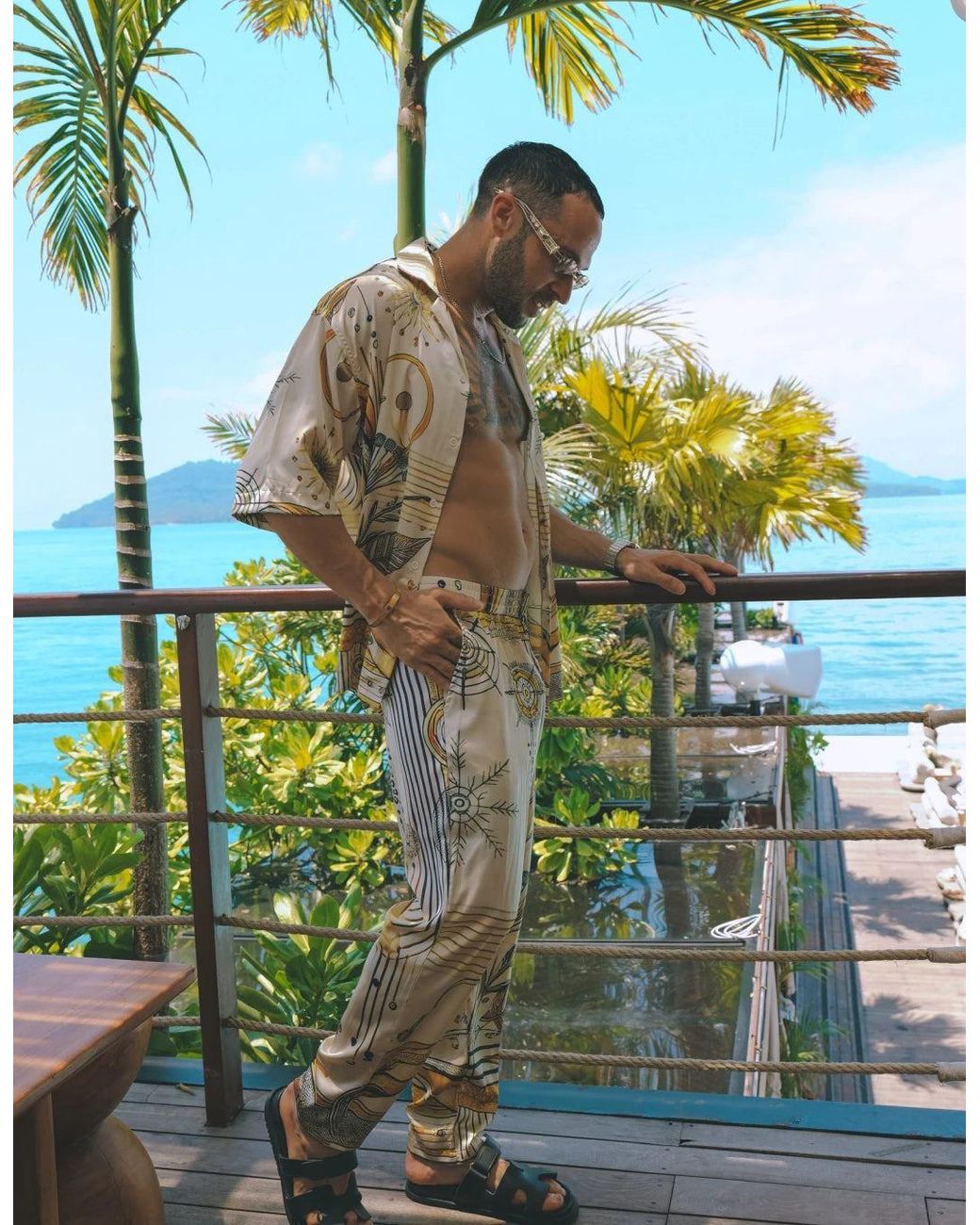 Hustle Natural South Beach Satin-Pants for men