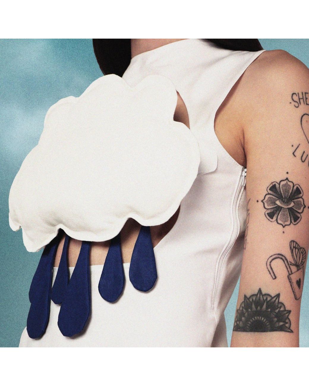 Maison Louis White Rainy Cloud Dress