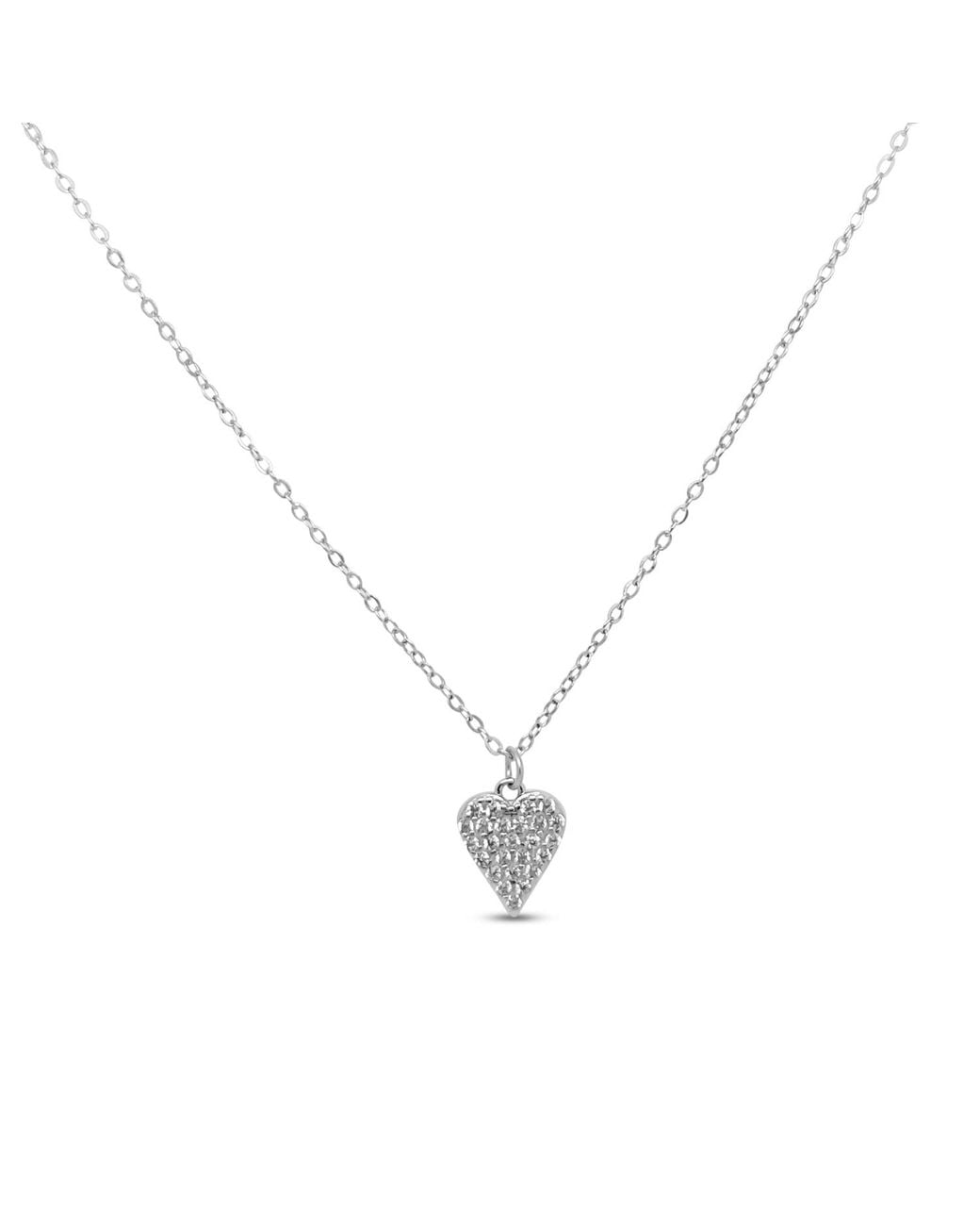 Clemence Wren Metallic Sparkly Heart Pendant Necklace