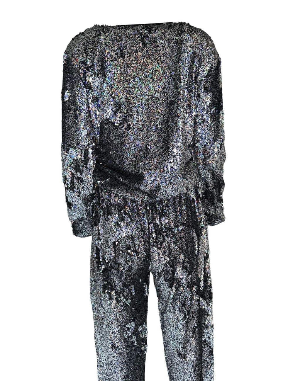 Any Old Iron Black Holographic Glitter Forever Sequin Sweatshirt