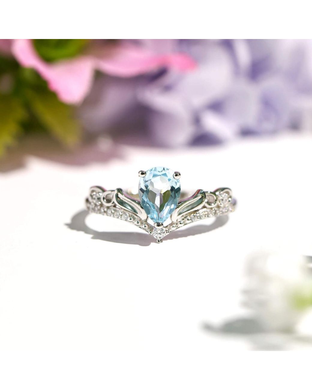 Azura Jewelry New York Blue Ring Of Water Vermeil