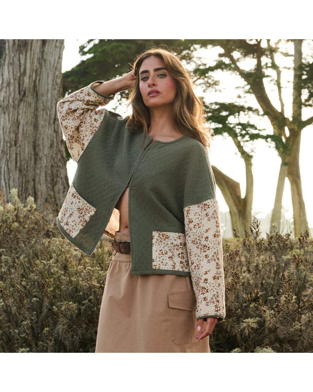 Italia A Collection Green The Joni Crew Jacket