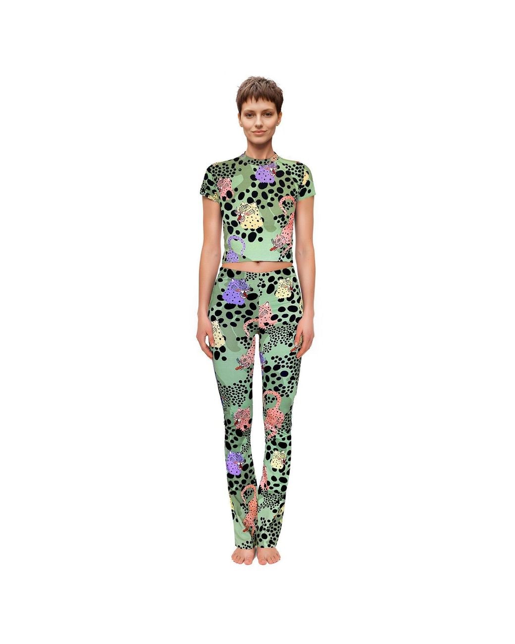 Pitaya Yoga Green Neutrals Ms Chee Flared Pants