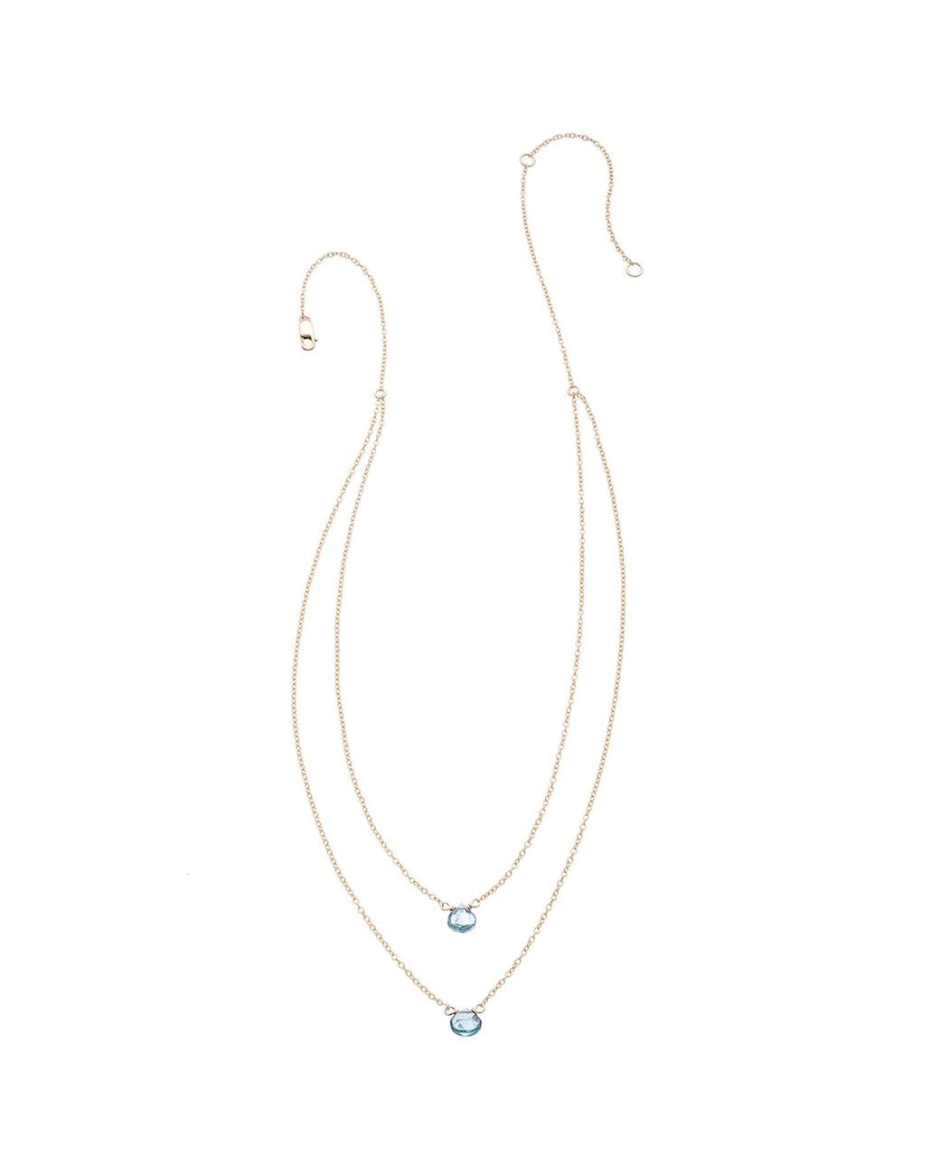 Heather Hawkins Jewelry White Two Tiny Gemstones Drape Necklace