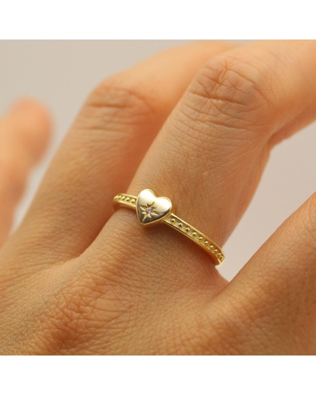 VicStoneNYC Fine Jewelry Metallic 14K Natural Diamond Northern Star Love Ring