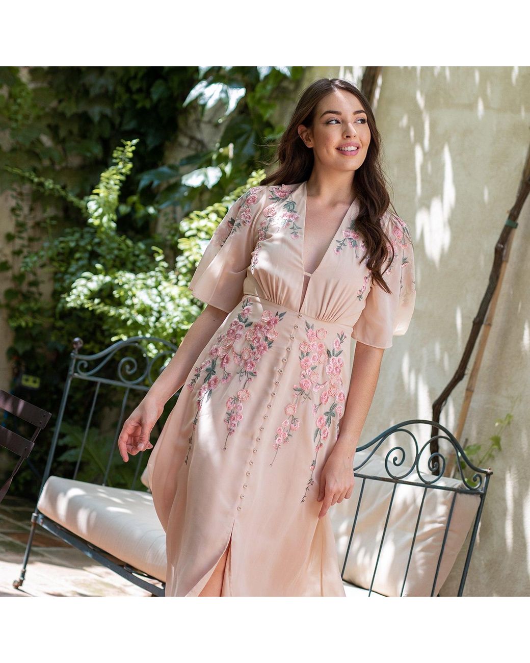 hope and ivy embroidered dress LaDivine OC021 Long Formal Prom Fitted Evening Dress – The Dress Outlet main image 1