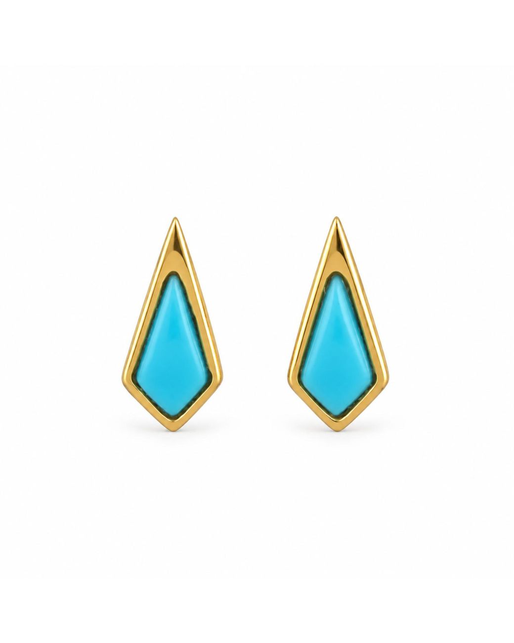 Artisan Blue 18K Geometric Stud Earrings