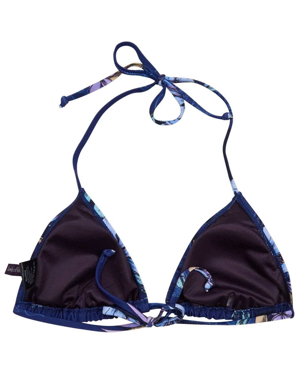 Lords of Harlech Blue Flavia Exotic Floral Bikini Top