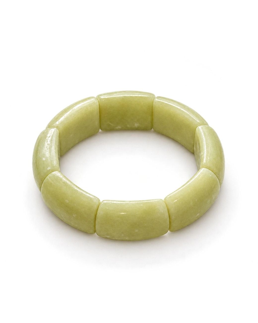 Saéa Green Serpentine Panel Beaded Stretch Bracelet