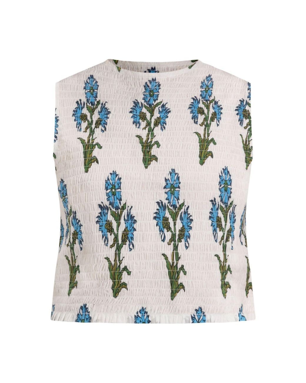 Bindu Blue Brigitte Top. Blossom