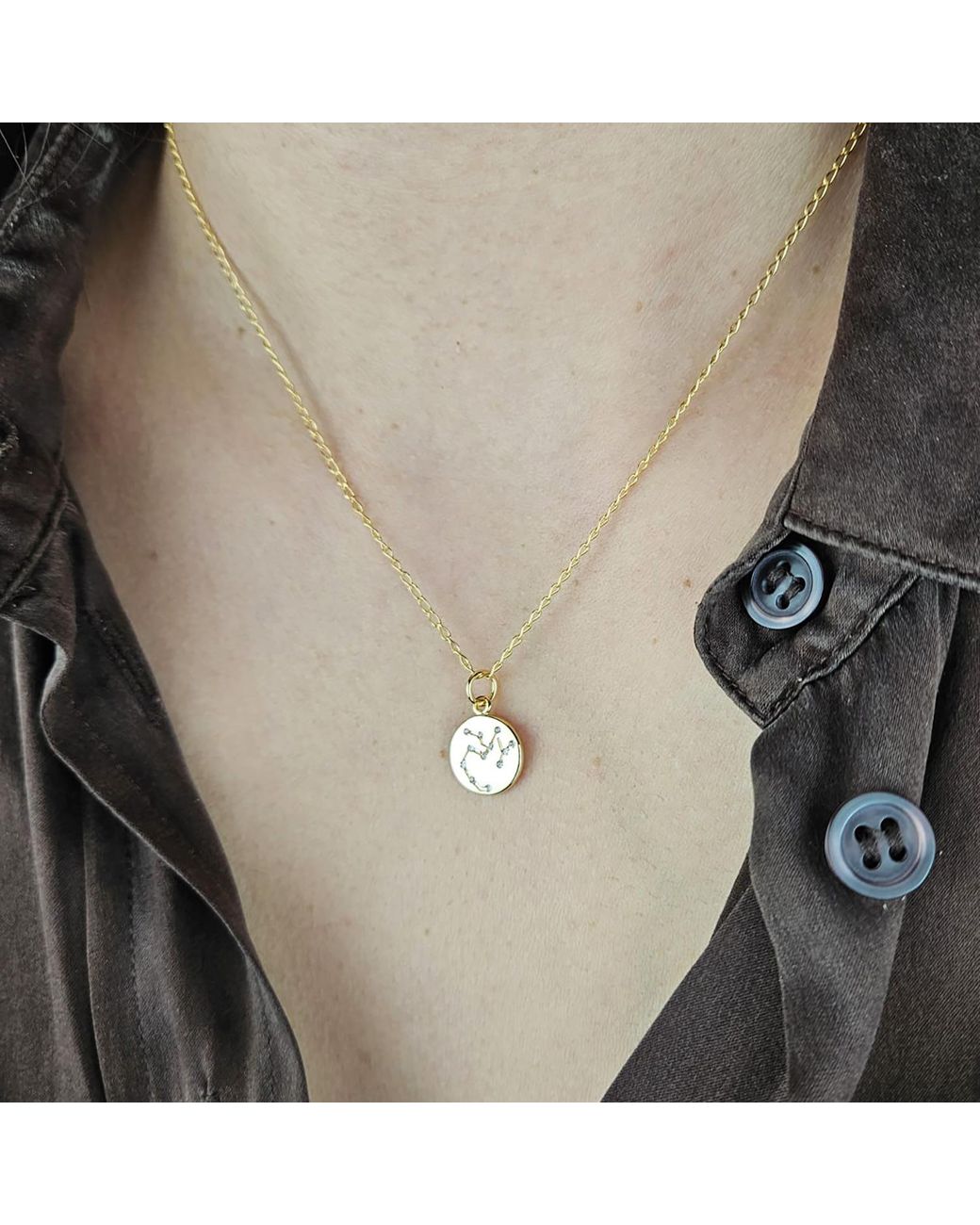 Sophelia Metallic Scorpio Plated Constellation Star Map Pendant Charm Necklace