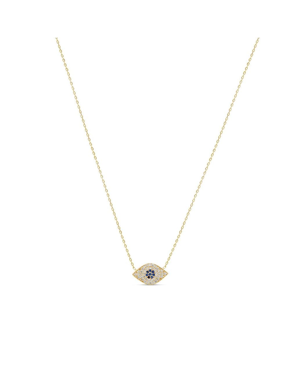 SHYMI Metallic Pave Evil Eye Necklace