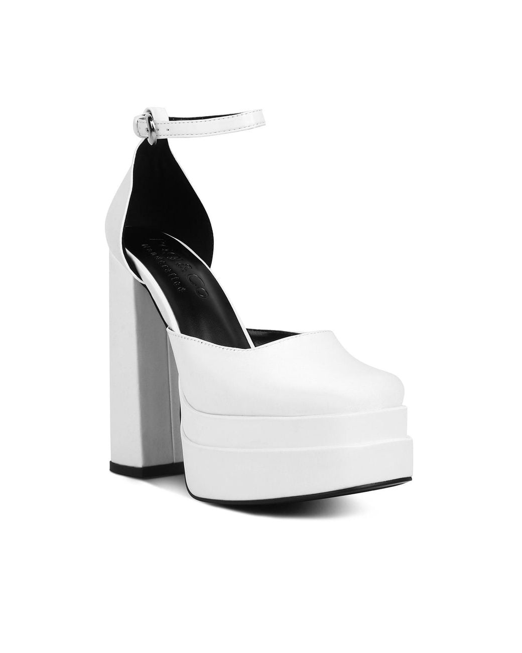 Rag & Co White Martini Sky High Platform Sandals By Rag & Co