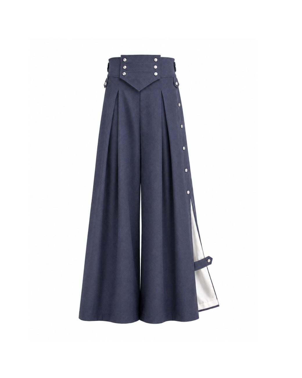 Julia Allert Blue Pleated Utility Palazzo Trousers –