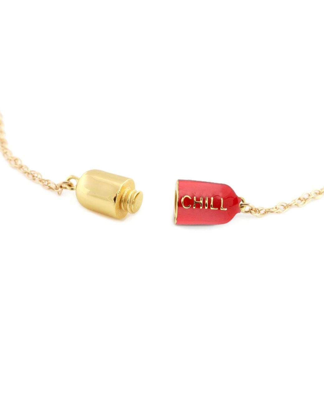 Kris Nations Pink Big Chill Pill Chain Necklace & Filled
