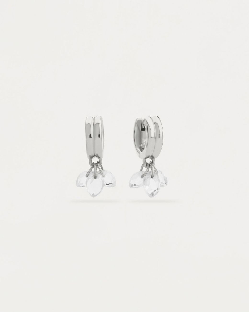Stone Fruit Metallic Pit Earrings
