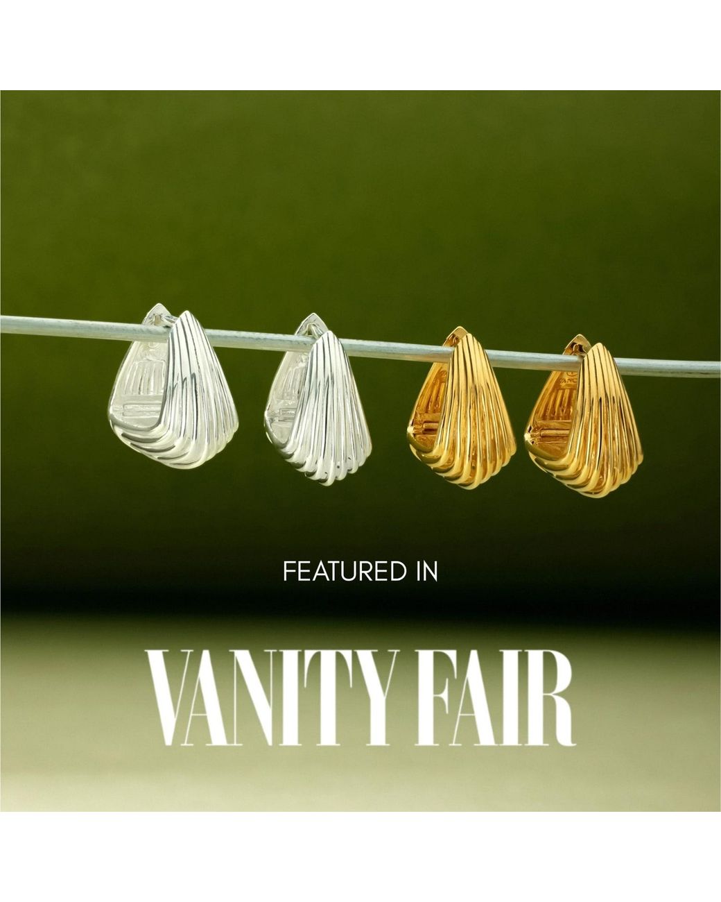 Vanhi Metallic Juno Ridged Chunky Hoops