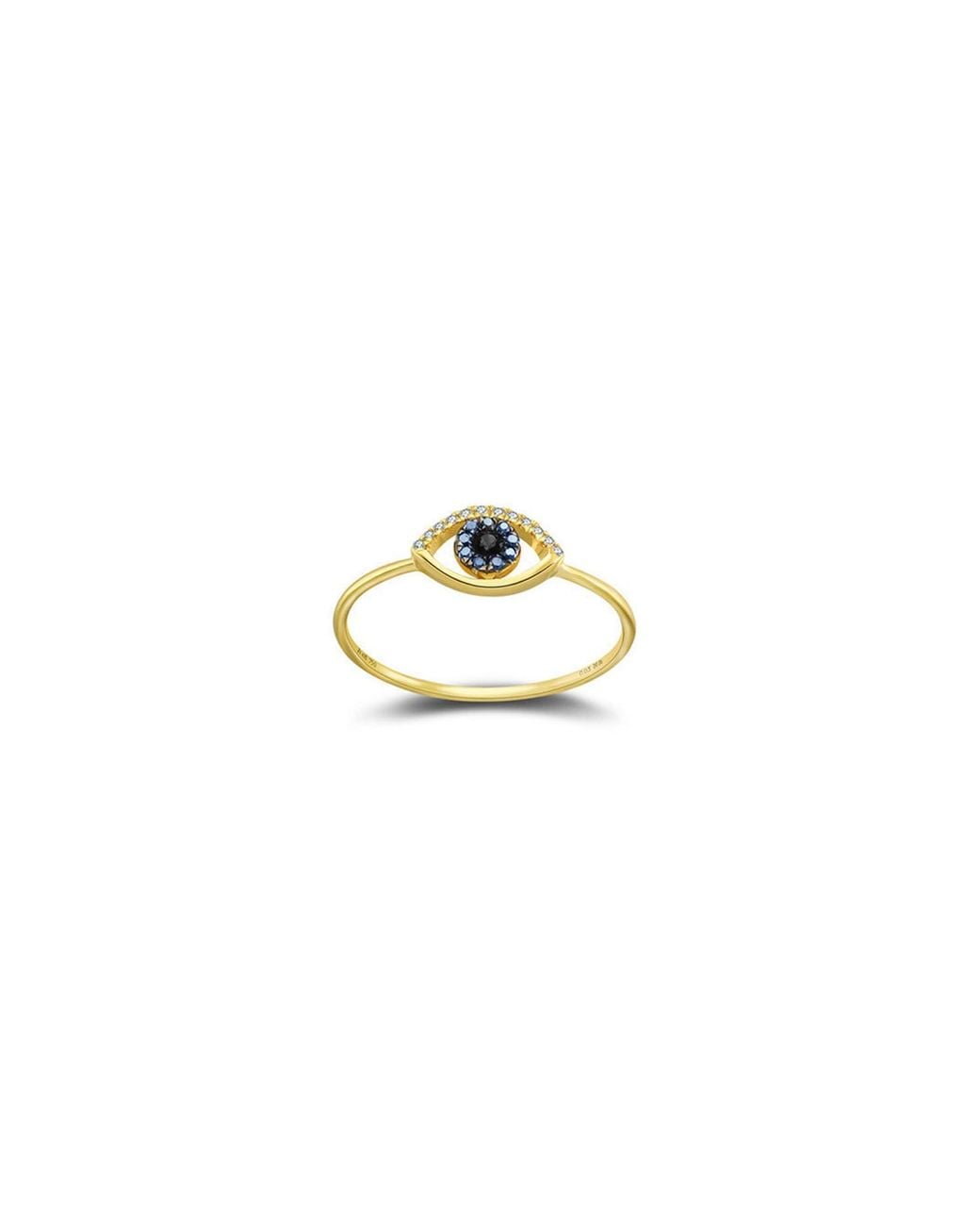 Genevieve Collection Metallic 18K Evil Eye Sapphire Diamond Ring