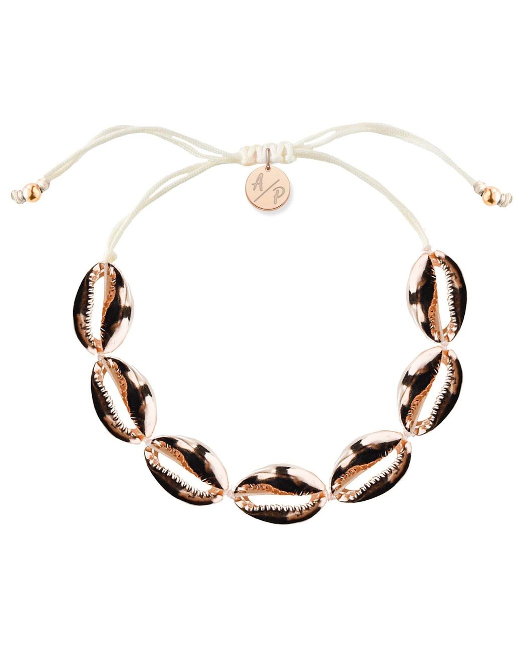 Adriana Pappas Designs Metallic Mini Shells Bracelet Ivory