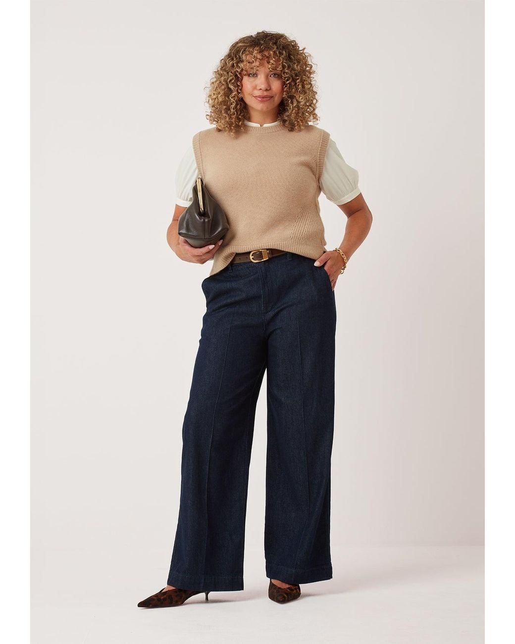 Loop Cashmere Natural Neutrals Ribbed Detail Tank Sweater
