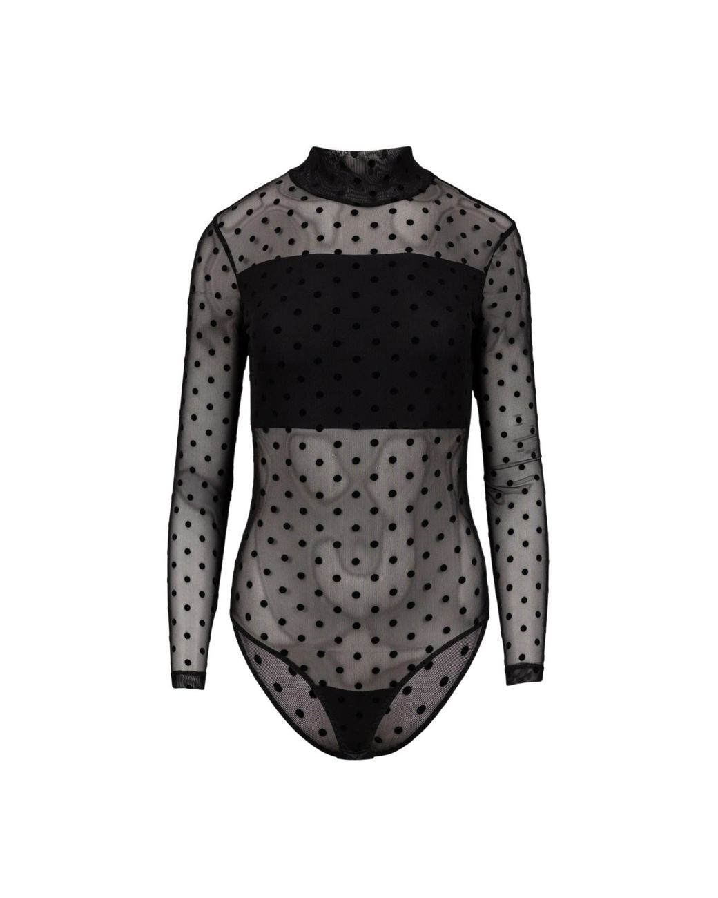 Oh!Zuza Black Sheer Bodysuit With Turtleneck