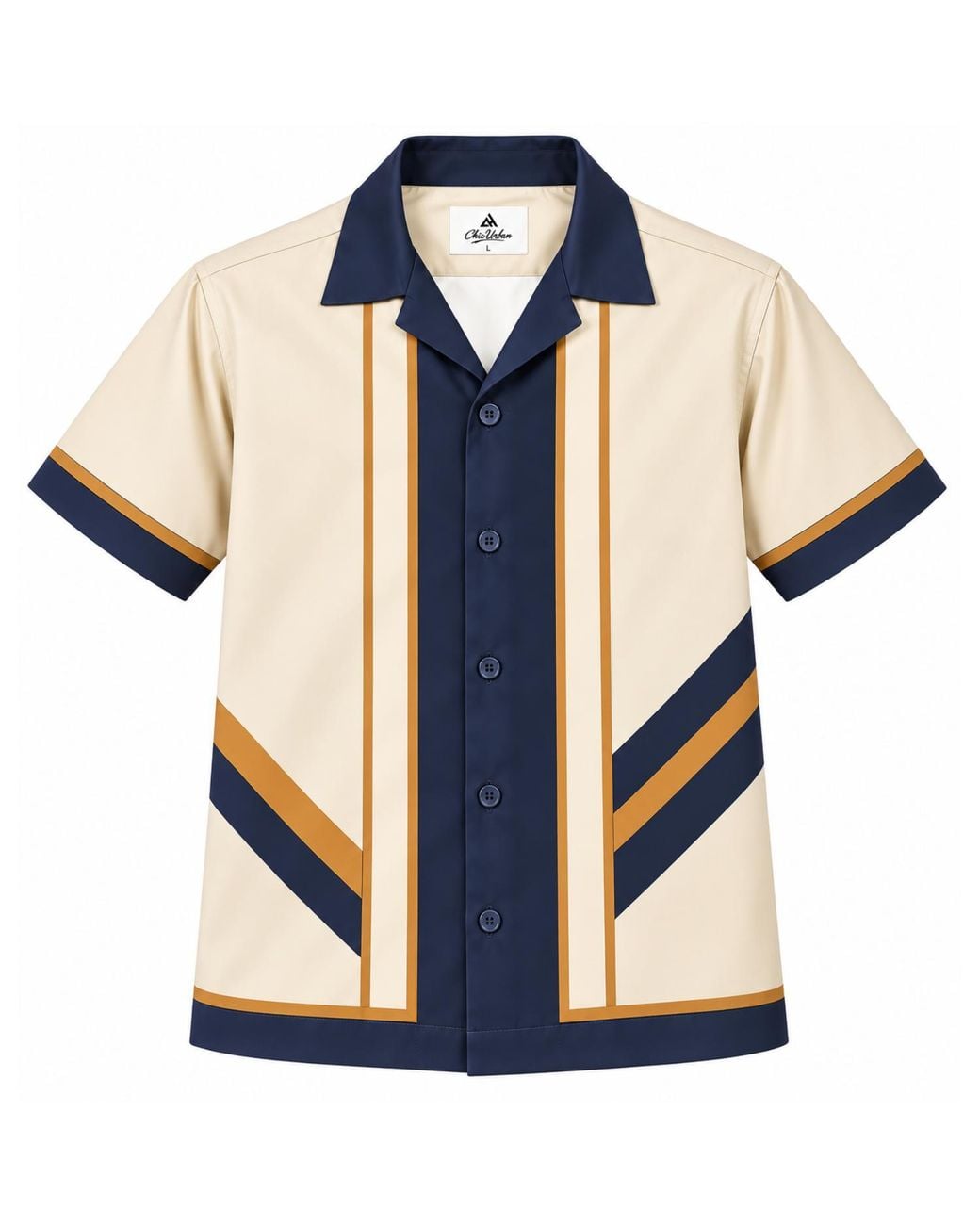 Chic Urban Blue Aurelis Cuban Collar Shirt for men
