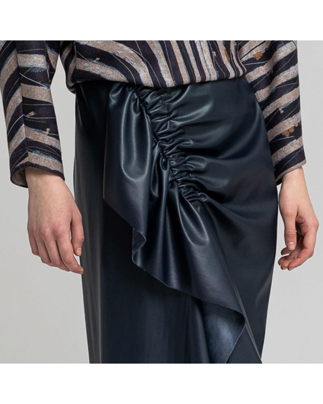 ARTISTA Blue Celeste Gathered Midi Skirt