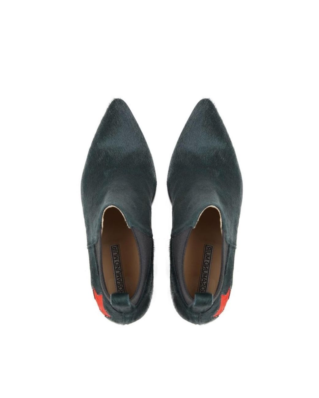 Rosamund Muir London Green Felixa Dark Calf Hair With Star Ankle Boots