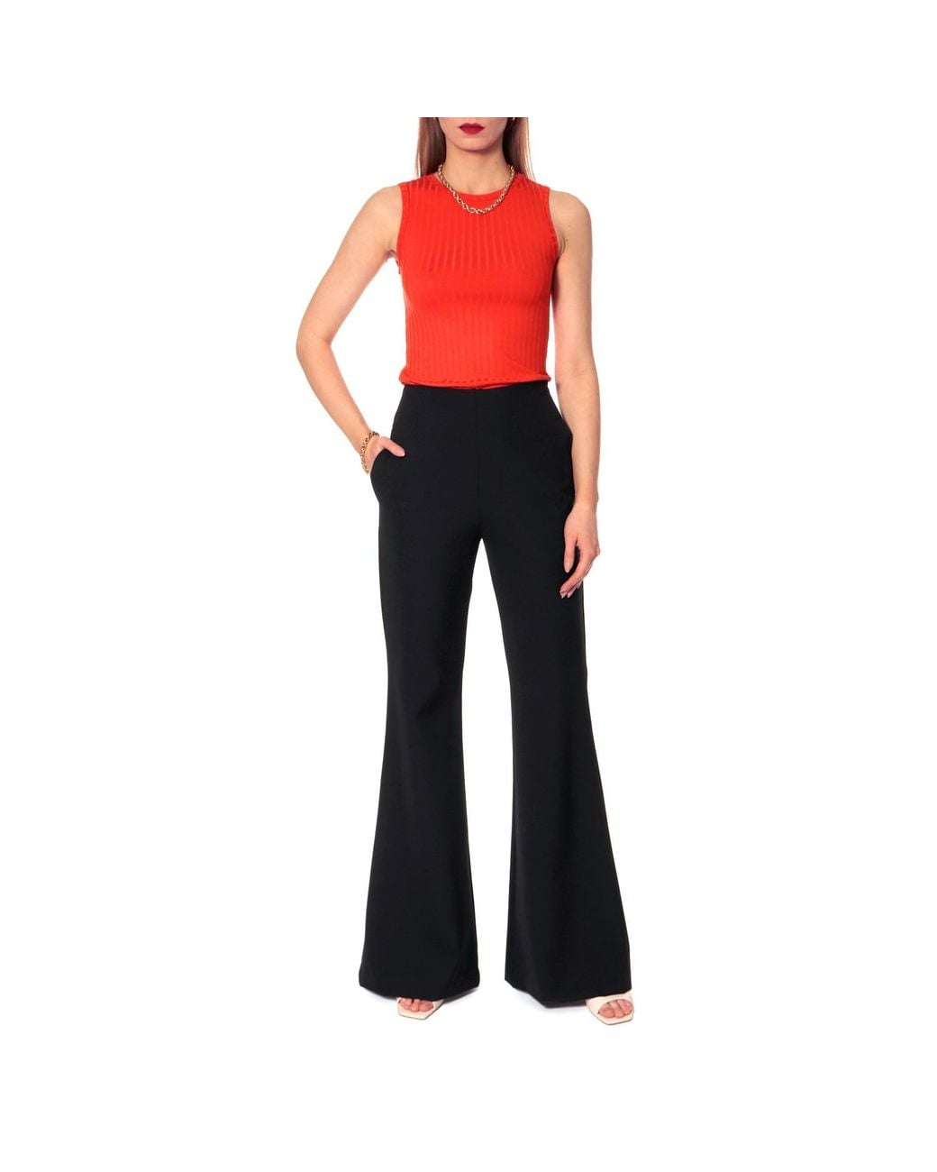 AGGI by HALEWSKI Red Iga Sun Elastic Tank Top