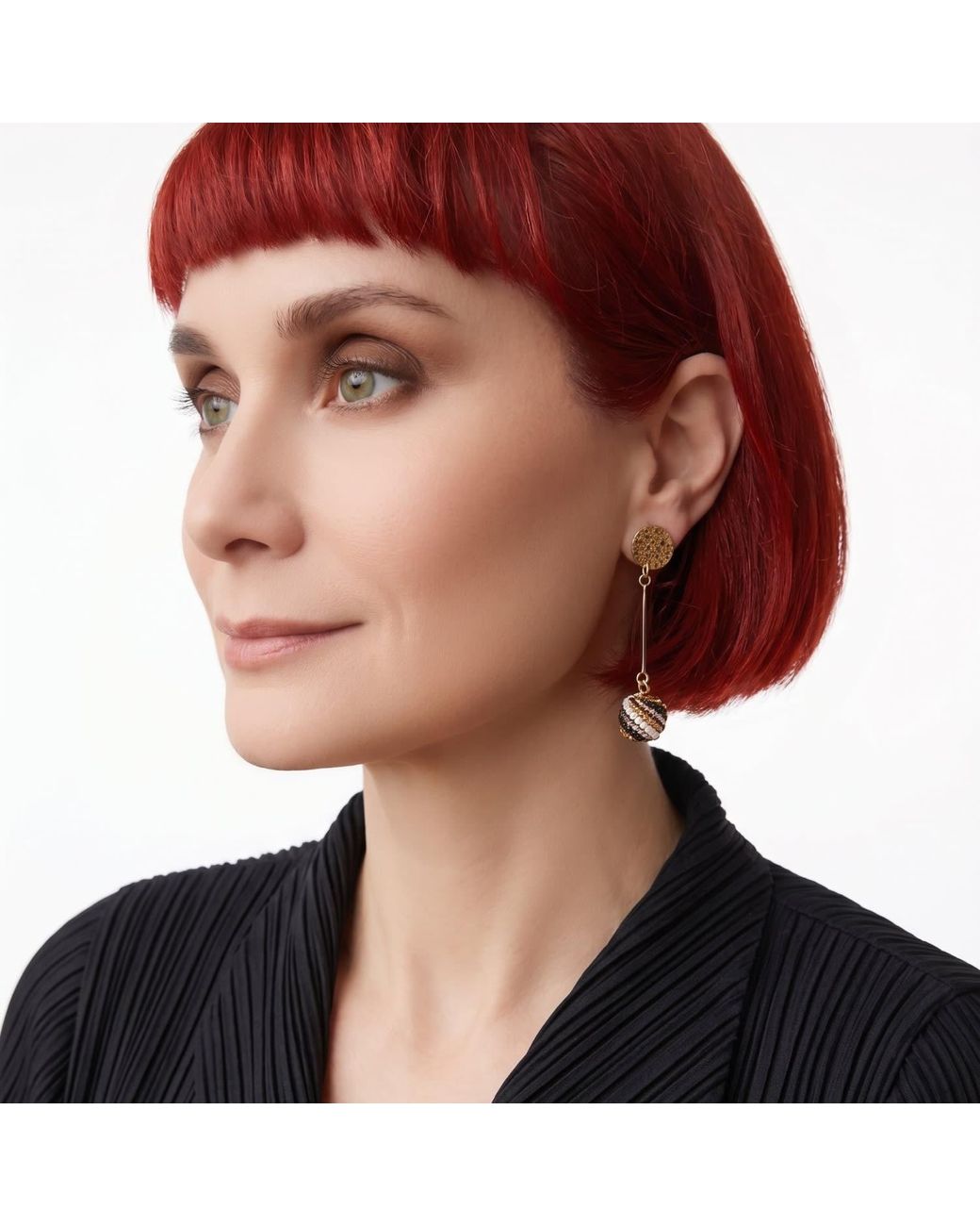 Iliana Arrazola Metallic Magic Ball, Dangle Earrings, And, Glass Beads, Beaded Jewelry
