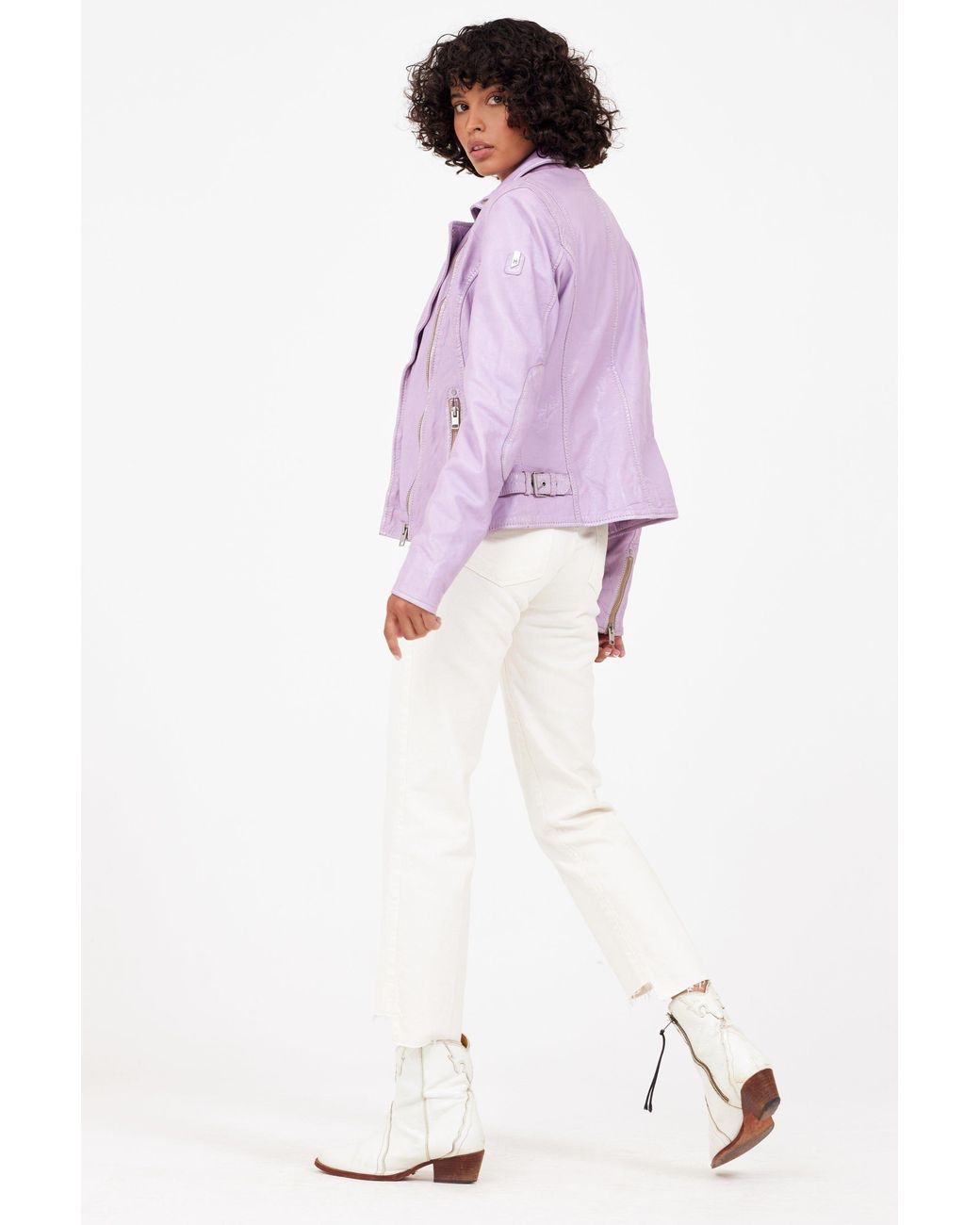 Mauritius Purple Moto Leather Jacket Sofia Digital