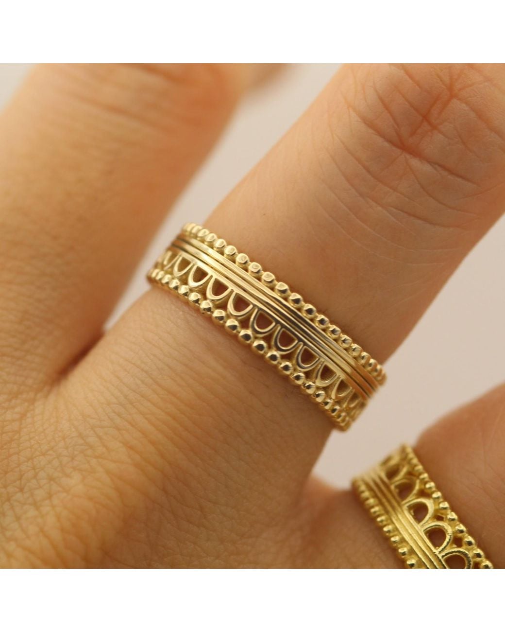 VicStoneNYC Fine Jewelry Natural Antique Lace Pattern Ring