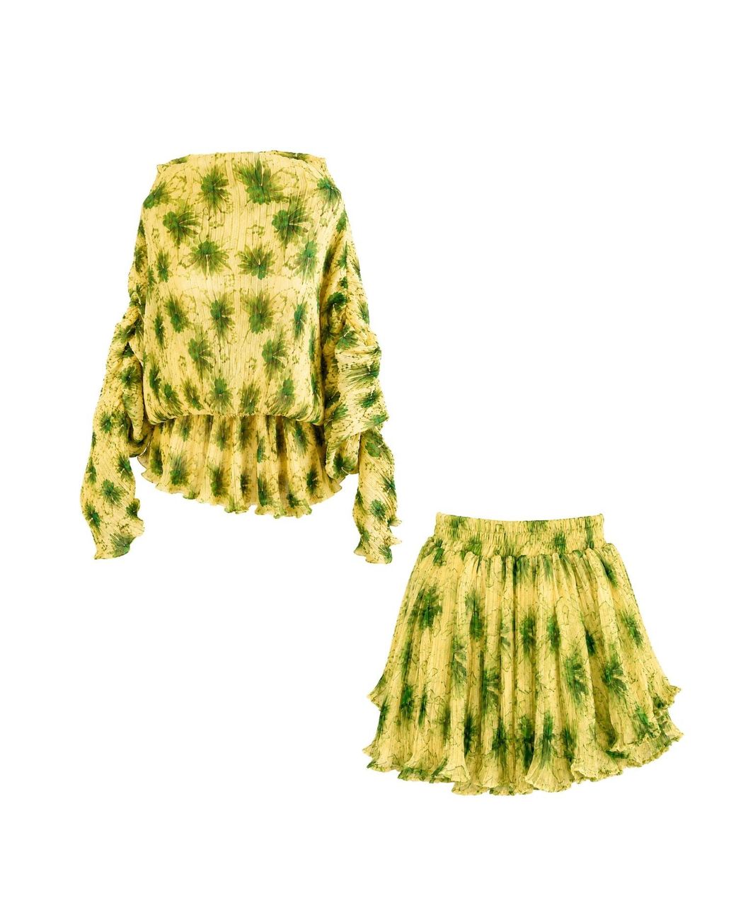 Mohala Grey Yellow Kahe Shorts Set