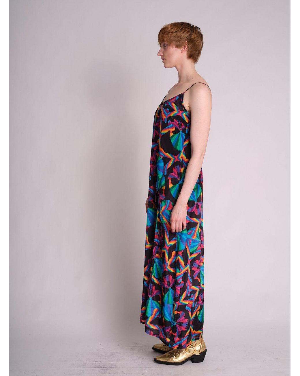 Any Old Iron Blue Skull Long Dress