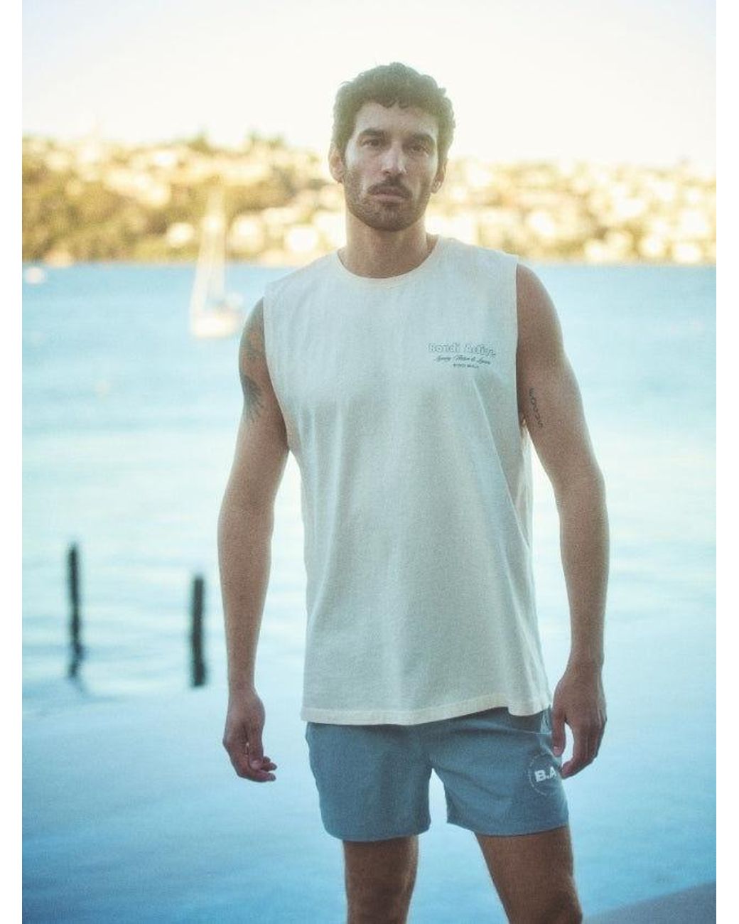 Bondi Active White Clubhouse Tank for men