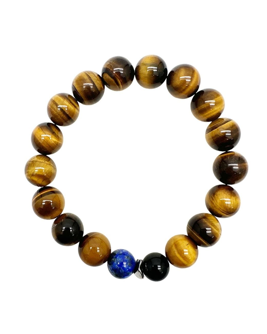 Farra Metallic Tiger-Eye With Lapis Bracelet for men