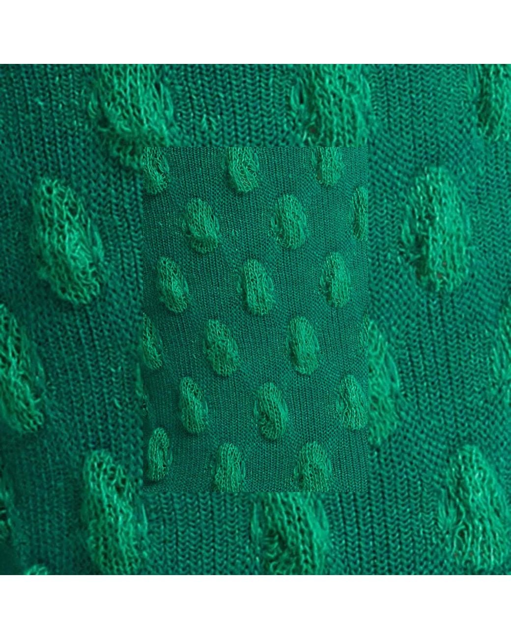 HIGH HEEL JUNGLE by KATHRYN EISMAN Green Waffle Combed Cotton Socks