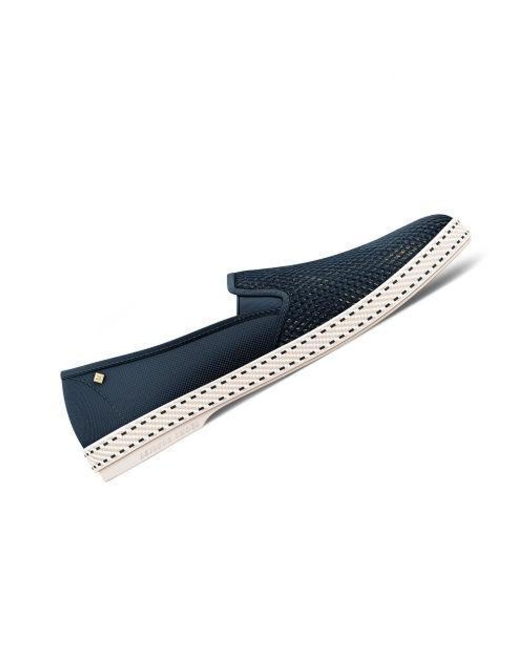 Rivieras Blue Classic Cotton Canvas Slip-On Loafer With Laces