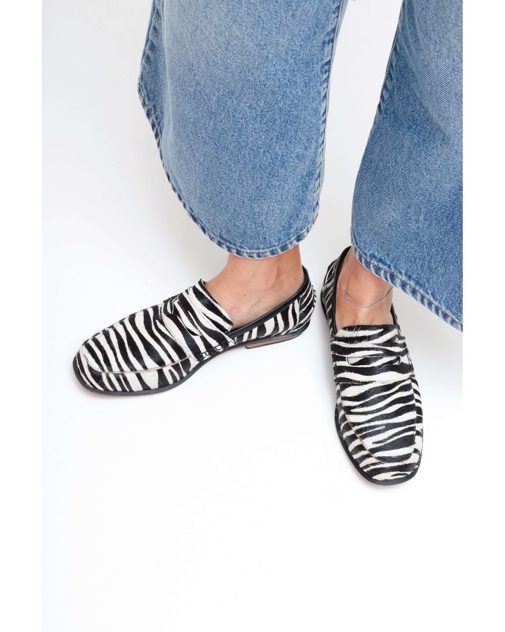Mafalda Black Neutrals Diana Zebra Pony Loafers