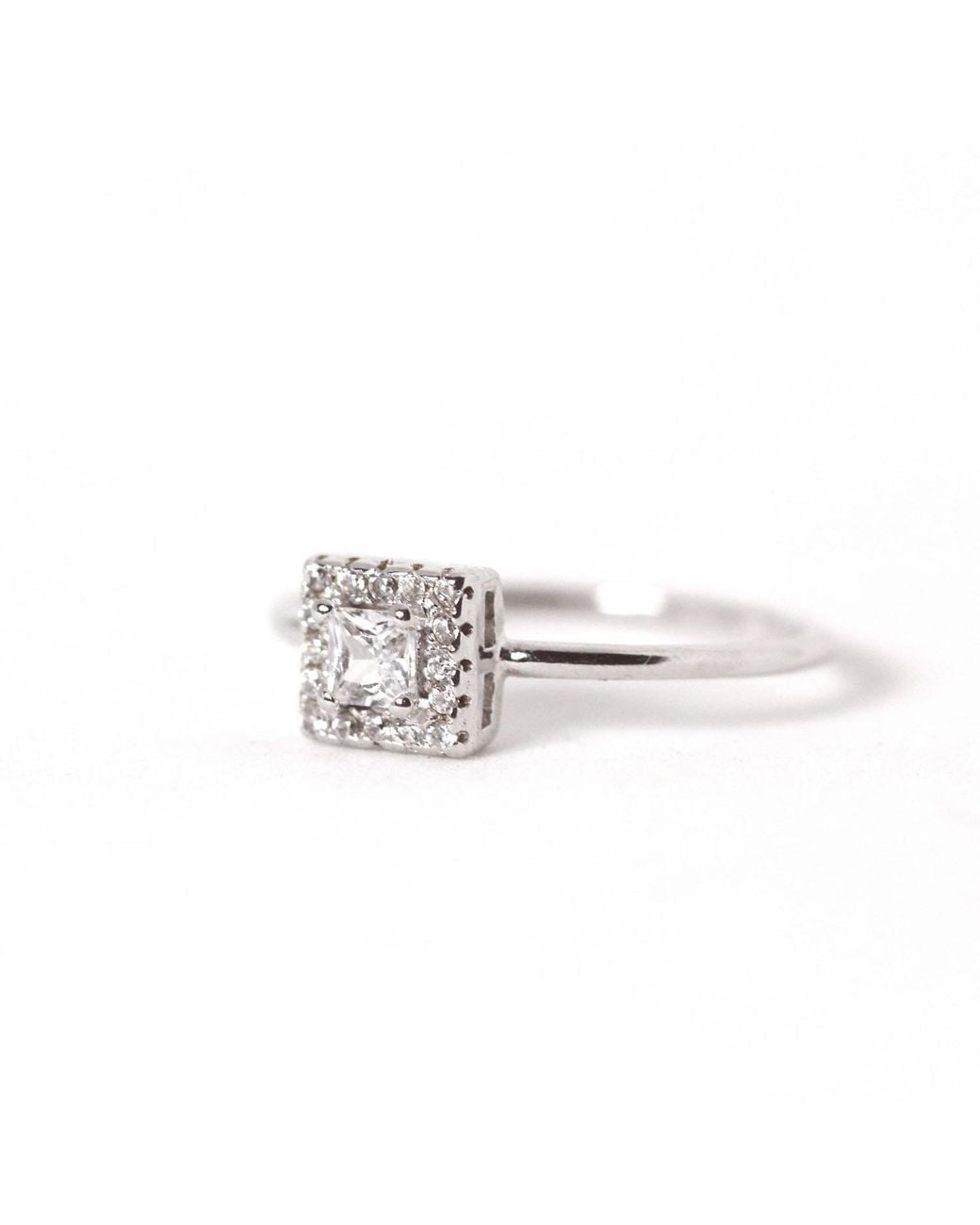 VicStoneNYC Fine Jewelry White Natural Princess Cut Diamond Engagement Ring