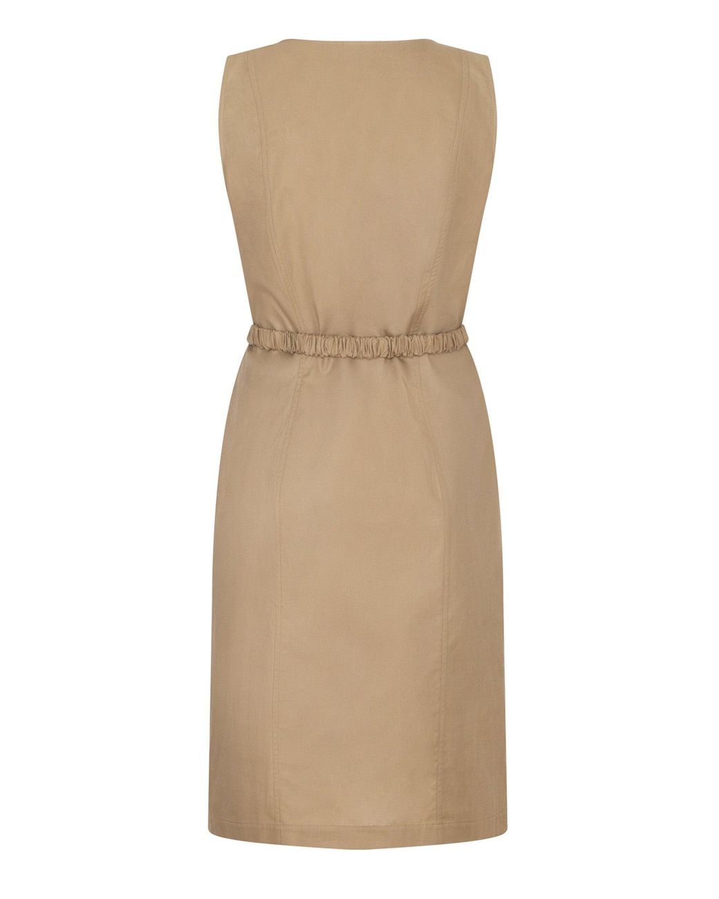 Gunda Hafner Ltd Natural Neutrals Cotton Sleeveless Dress With Belt