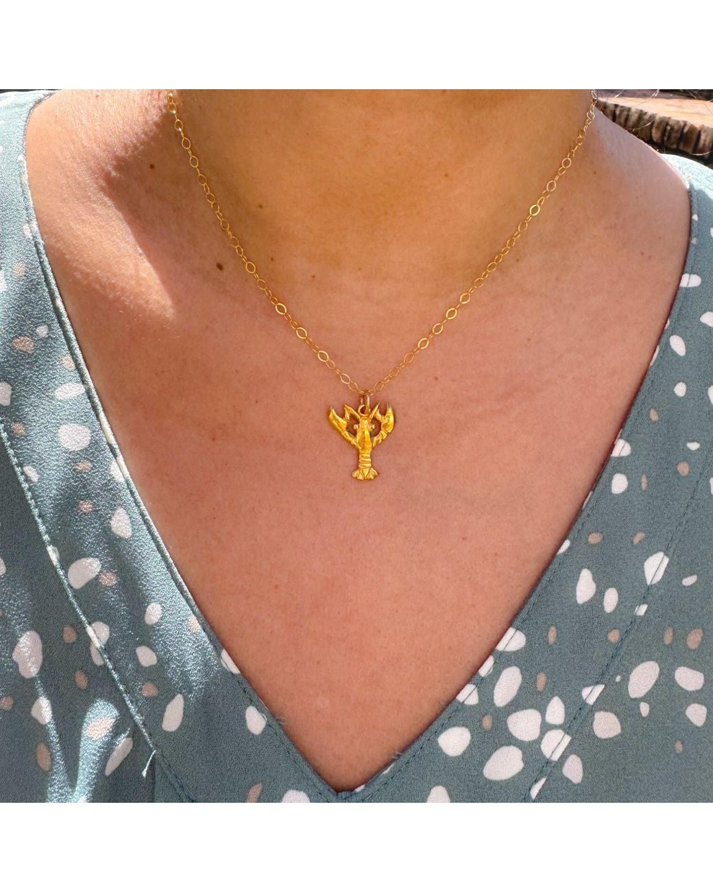 Lexi Jewelry Metallic Lucky Lobster Necklace