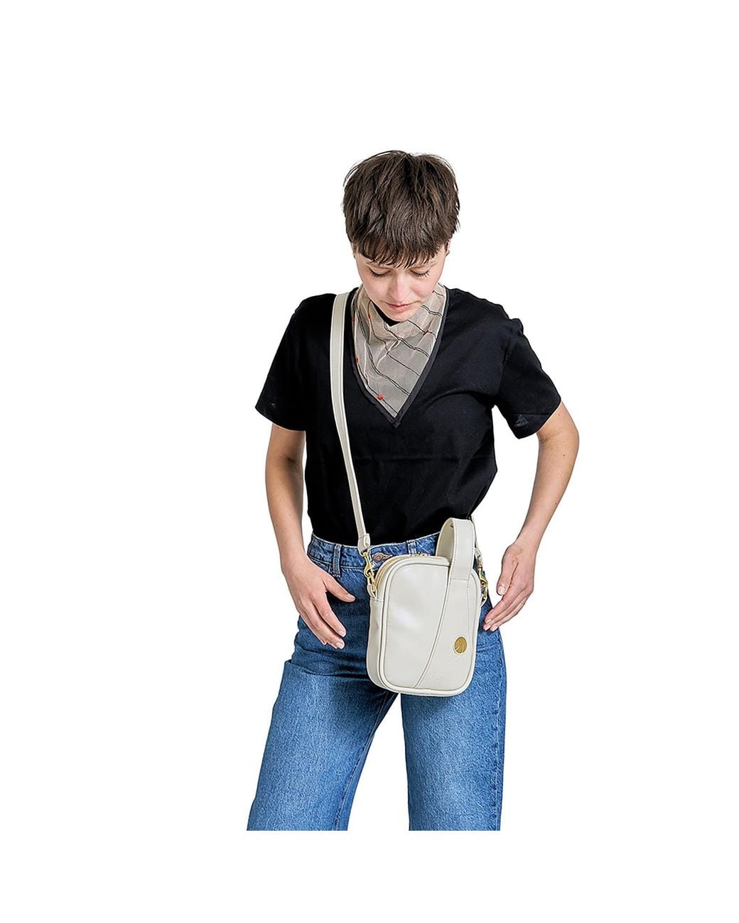 Milla Von Cosy Metallic Crossbody Bag Flex Creme