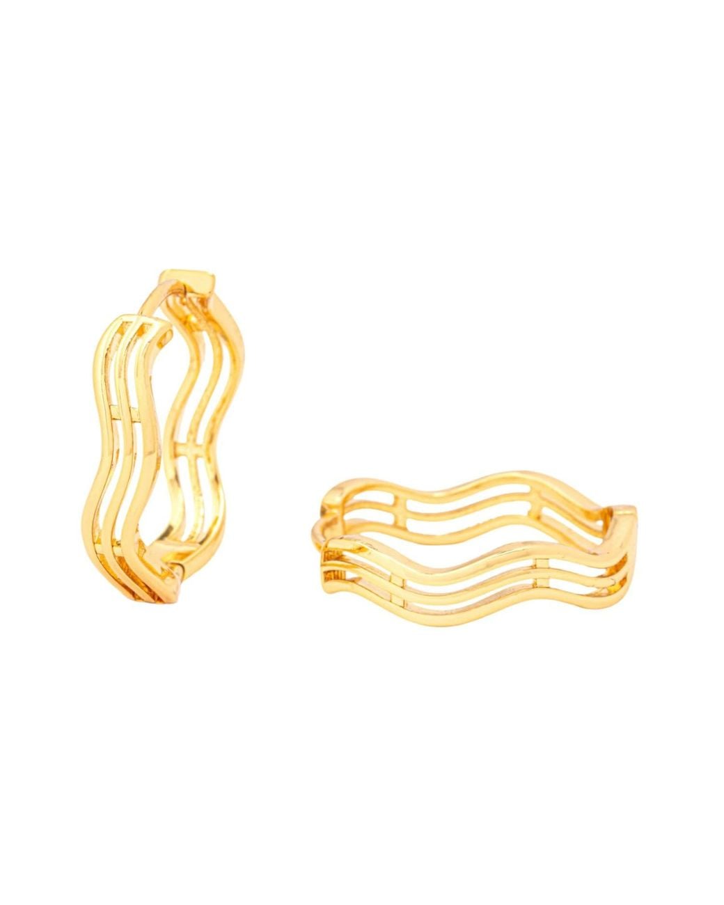 Uchi and Soto Metallic Nami Wave Earrings