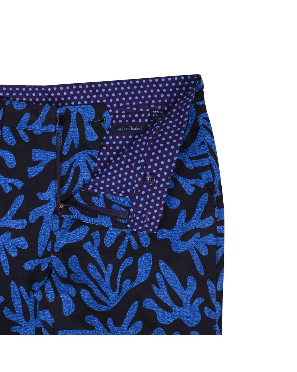 Lords of Harlech Blue Charles Loop Coral Canvas Pants for men