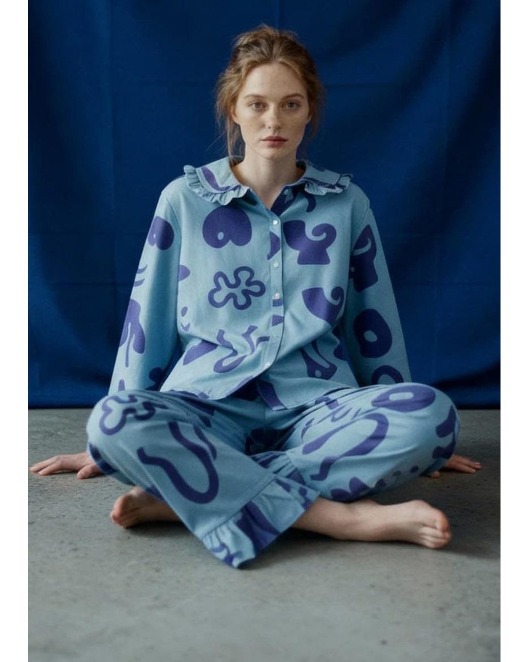 Wild Clouds Blue Organic Cotton Pyjama Shirt