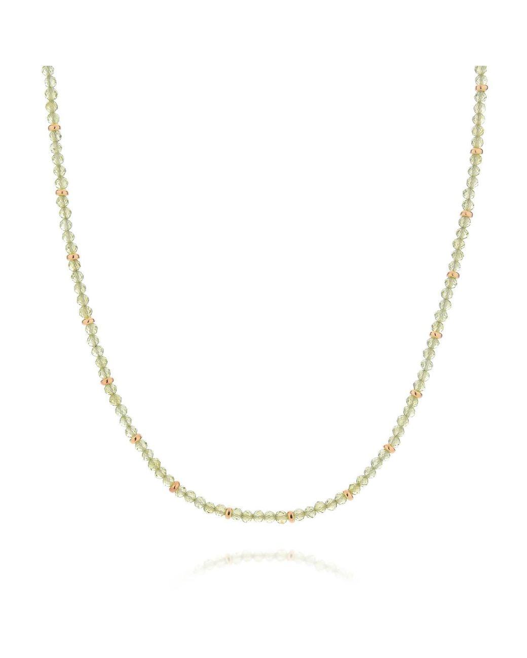 Nellou Jewellery Metallic Peridot August Birthstone Orbit Necklace