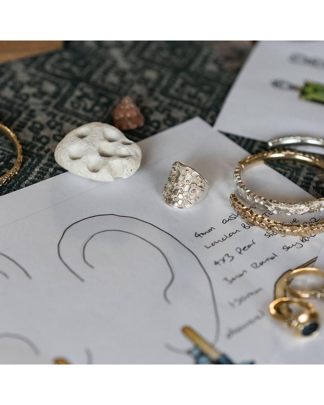 Dainty London White Statement Saddle Ring